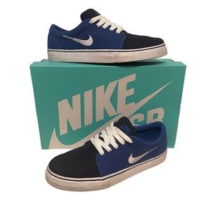 NIKE SATIRE CANVAS LOW MENS SKATEBOARD SNEAKER BLUE/NAVY 555380-414